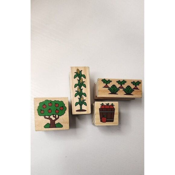Set of 4 Gardening Rubber Stamps - Picture 1 of 4